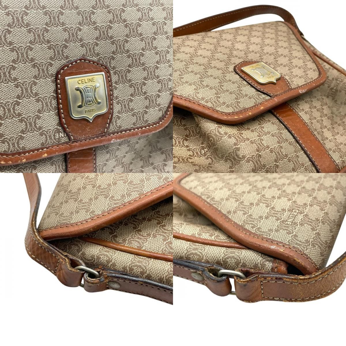 CELINE セリーヌ トリオンフ マカダム ショルダーバッグ PVC レザー  