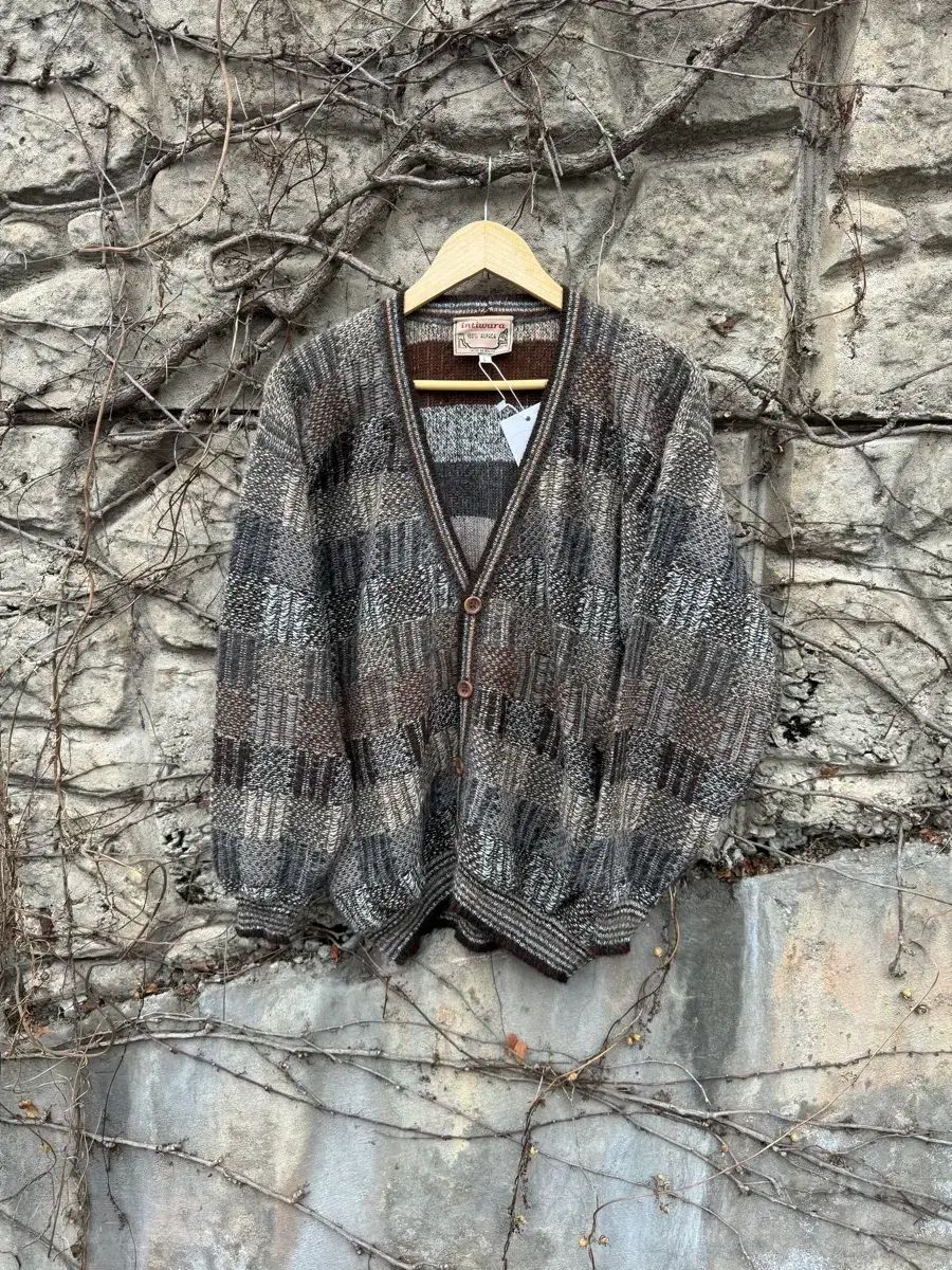 Intiwara アルパカ ボリビア チェック パータン ニット カーディガン