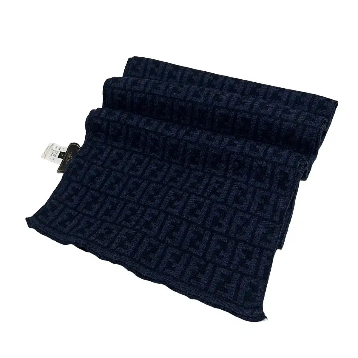 OS FENDI FF カシミア ブランケット ダークブルー マフラー