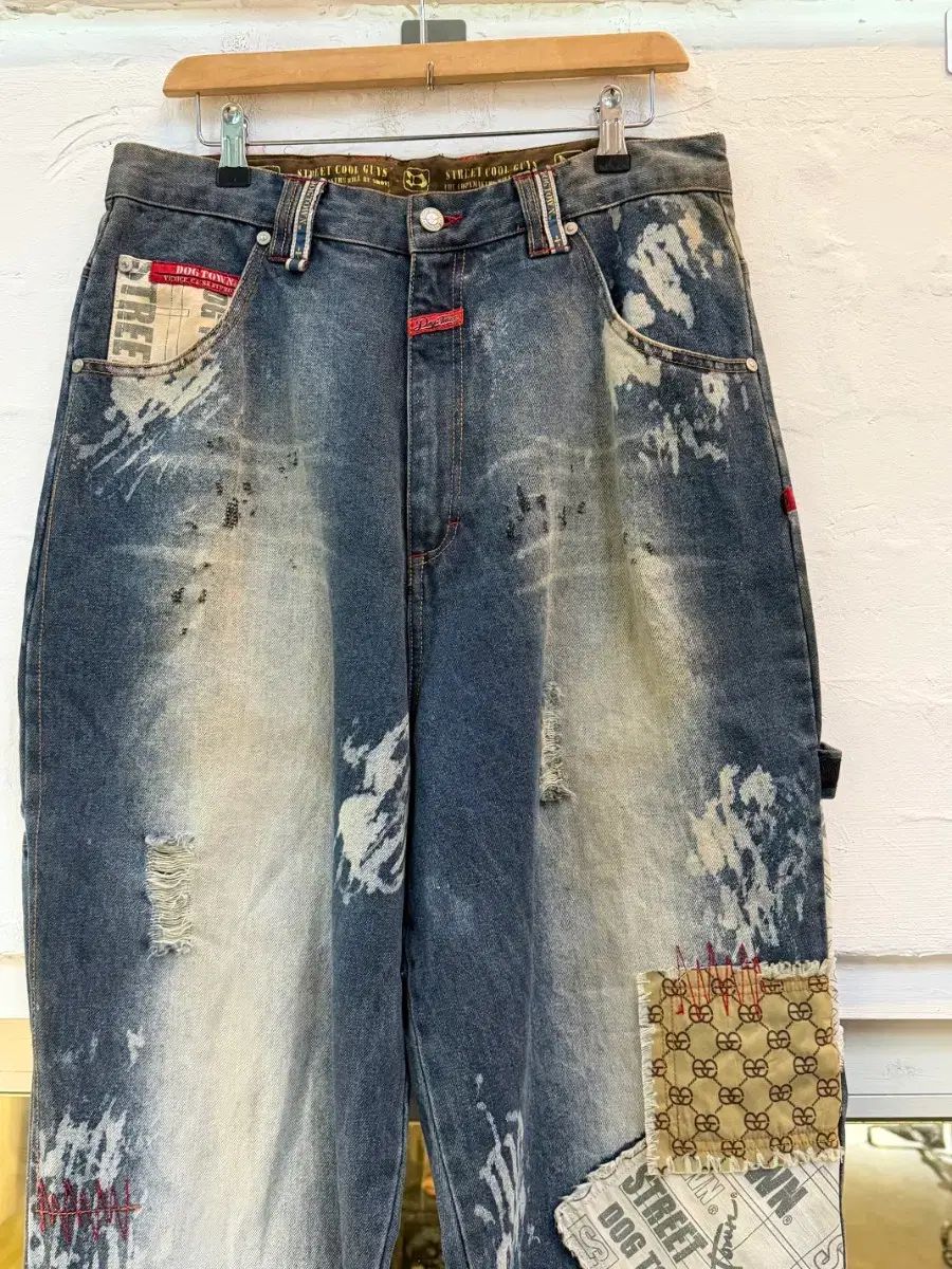  Dog Town vtg パッチ デザイン カーペンター バギー デニム ジーン L その他 デニム ジーンズ