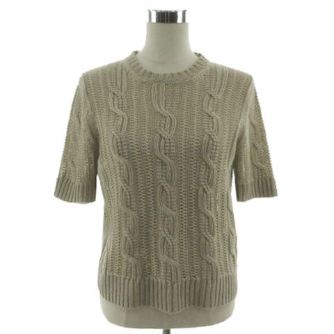 マックスマーラ リネン100% ケーブルニット 半袖 マックスマーラ MAX MARA 白タグ リネンケーブルニット 透け編み 半袖