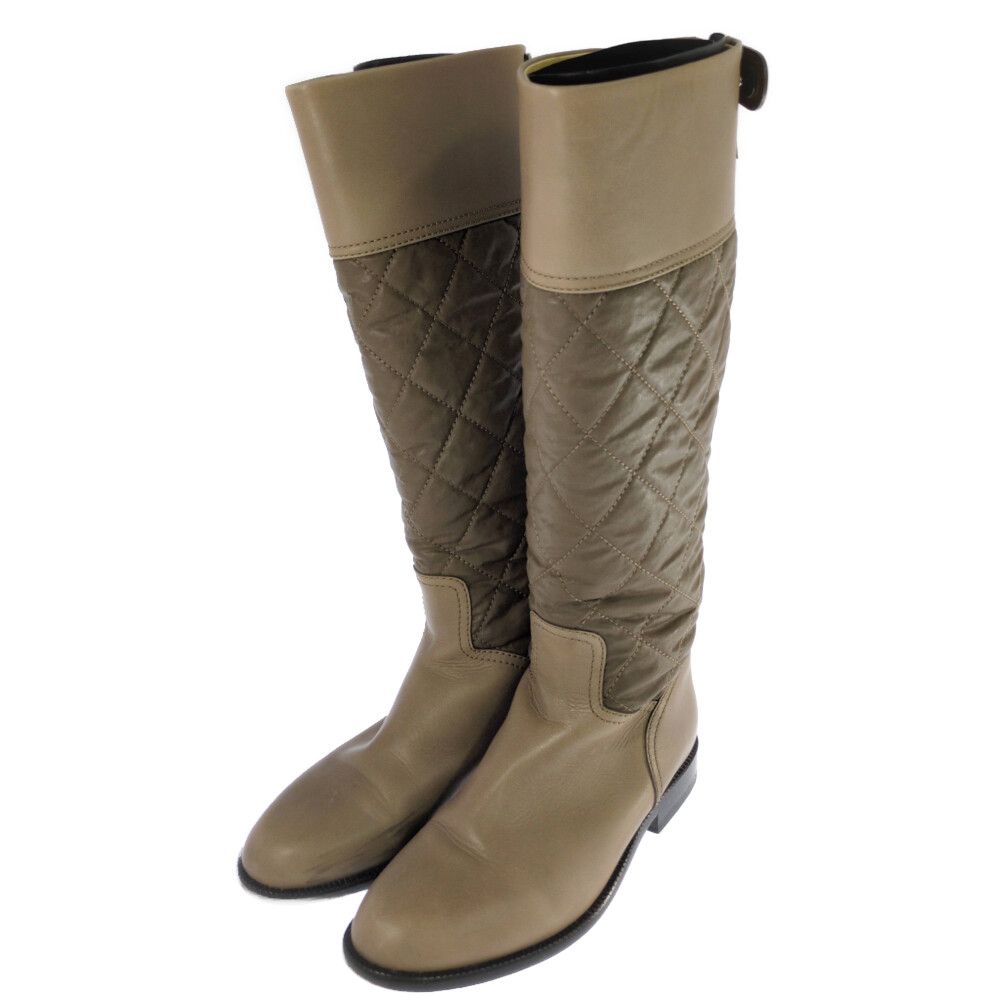 CHANEL シャネル ココマーク キルティング ブーツ靴|36 1|2|モカ|翌日配送可 ♀ B レディース 601776