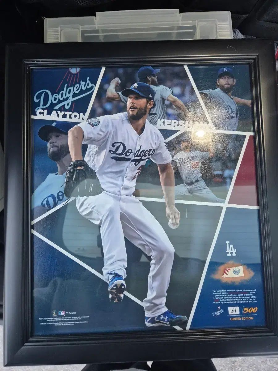 MLB モデル 試合使用 野球ボール 額縁 ドジャーズ カーショー