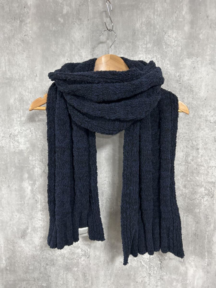 ＫＡＳＨＷＡＲＥ 無地 ユニセックス マフラー sizeF|紺 ◆ ◎レディース