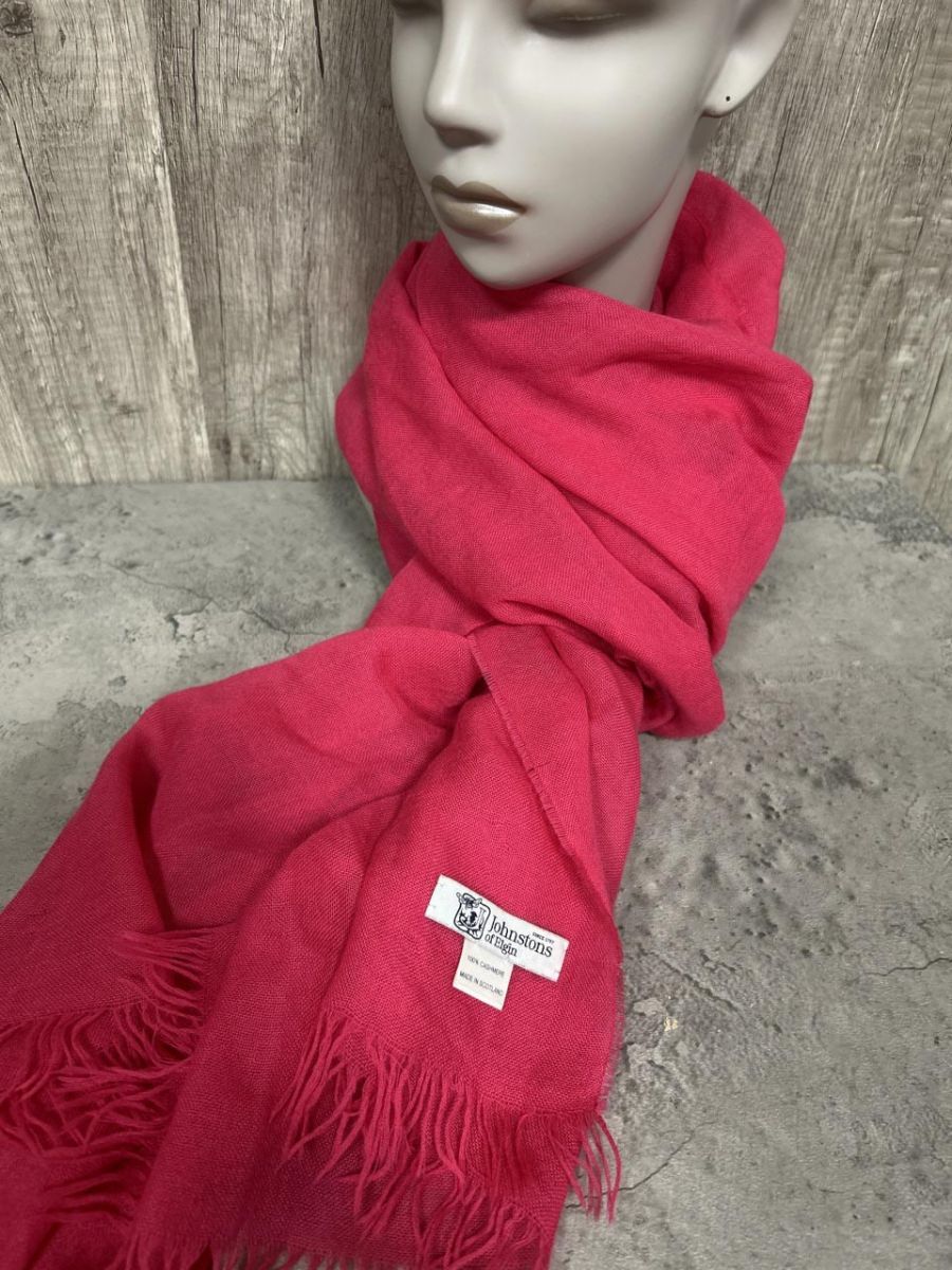 JOHNSTONS OF ELGIN ジョンストンズ カシミヤストール マフラー size-|ピンク ◎レディース