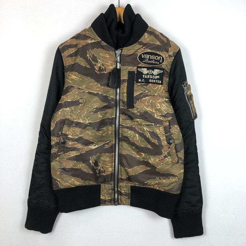 品 VANSON バンソン MA-1 FLIGHT JACKET カモフラージュ フライト ジャケット ライトアウター 145-260109-yy-10-tei