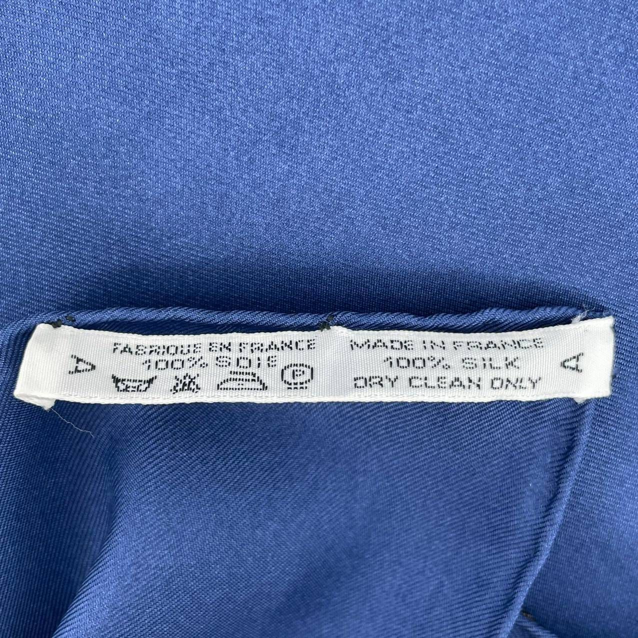  HERMES エルメス スカーフ シルク カレ90 REPRISE 乗馬風景 ネイビー バンダナ スカーフ 小物