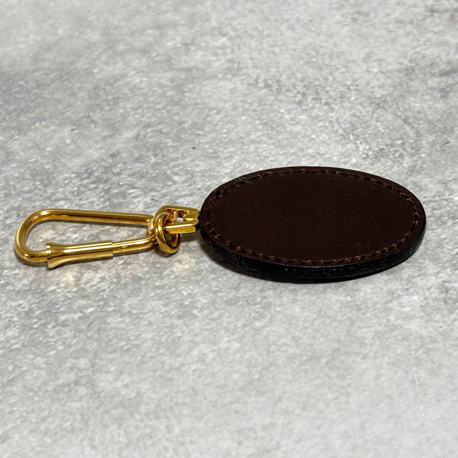  Christian Dior クリスチャンディオール キーホルダー キーリング チャーム レザー ブラウン ゴールド金具 ロゴ ヴィンテージ アクセサリー キーホルダー キーリング 小物