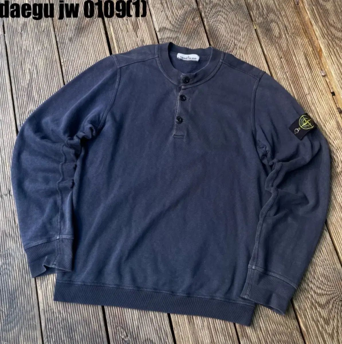 ストーンアイランド ボタンネック スウェット ネイビー M