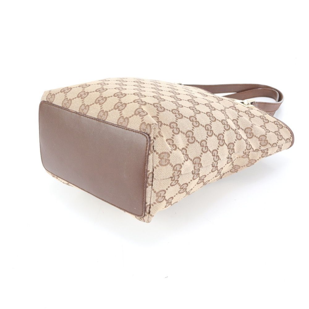 美品 GUCCI　グッチ　GGキャンバス　トートバッグ　保存袋付き　モカブラウン 美品 グッチ GG キャンバス 002 1099 レザー トート バッグ 肩掛け