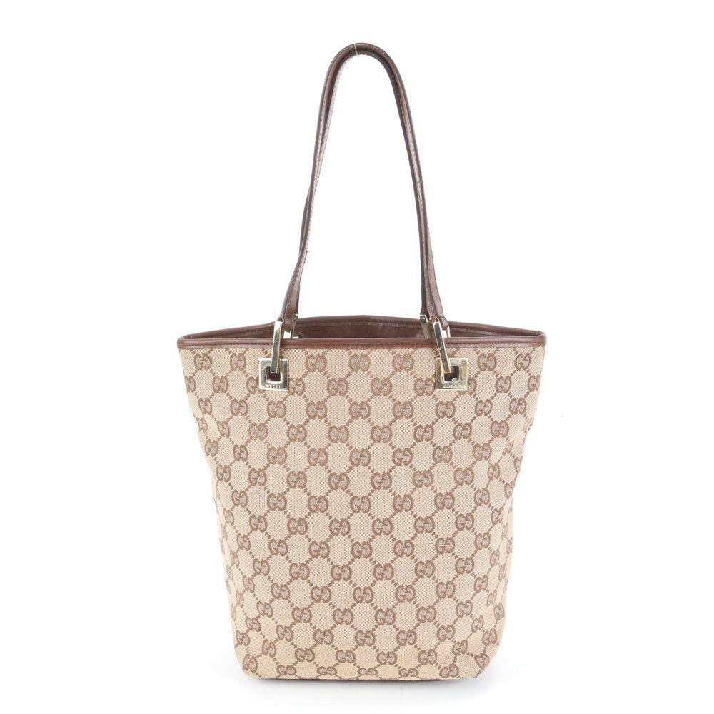 美品 グッチ GG キャンバス 002 1099 レザー トート バッグ 肩掛け