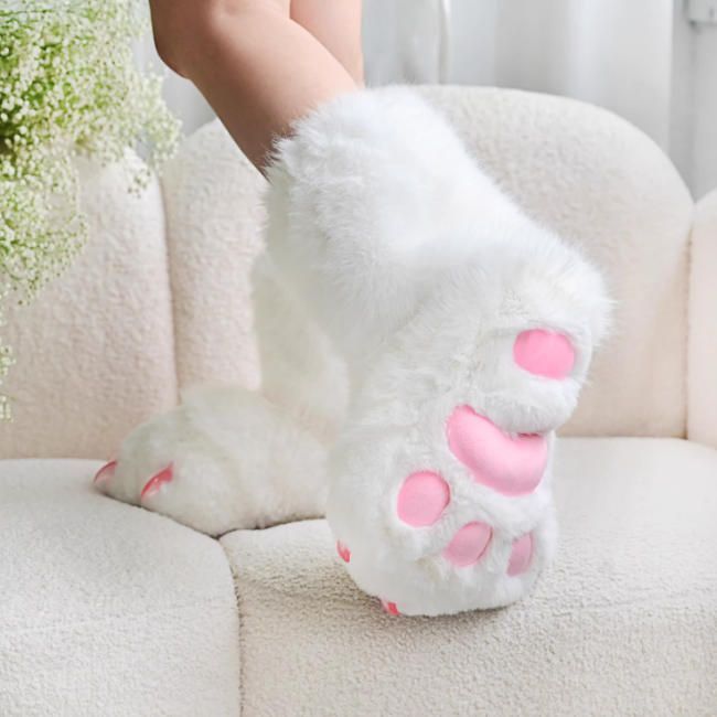 着ぐるみ ケモノ足 室内用 白 フリーサイズ 爪付き ケモノ脚 ファー