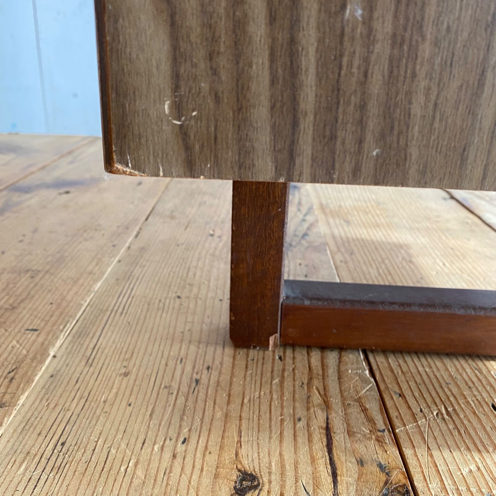 古家具 木製 片袖机 デスク 学習机 作業台 アンティーク レトロ y482