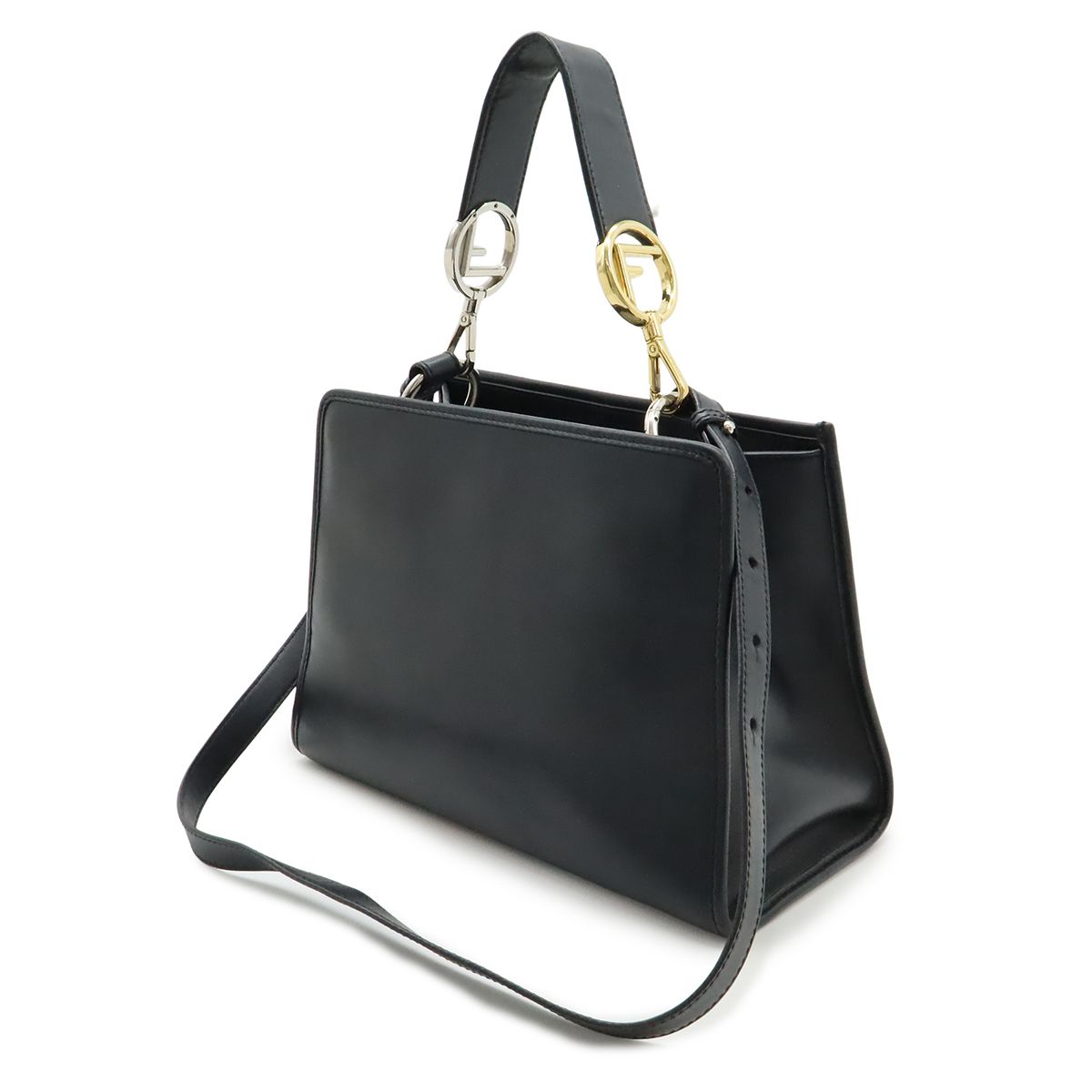 FENDI フェンディ ラナウェイ スモール ハンドバッグ 2WAY ショルダーバッグ レザー ブラック 黒 シルバー金具 ゴールド金具 8BH344 FENDI フェンディ ラナウェイ スモール ショルダーバッグ 2WAY