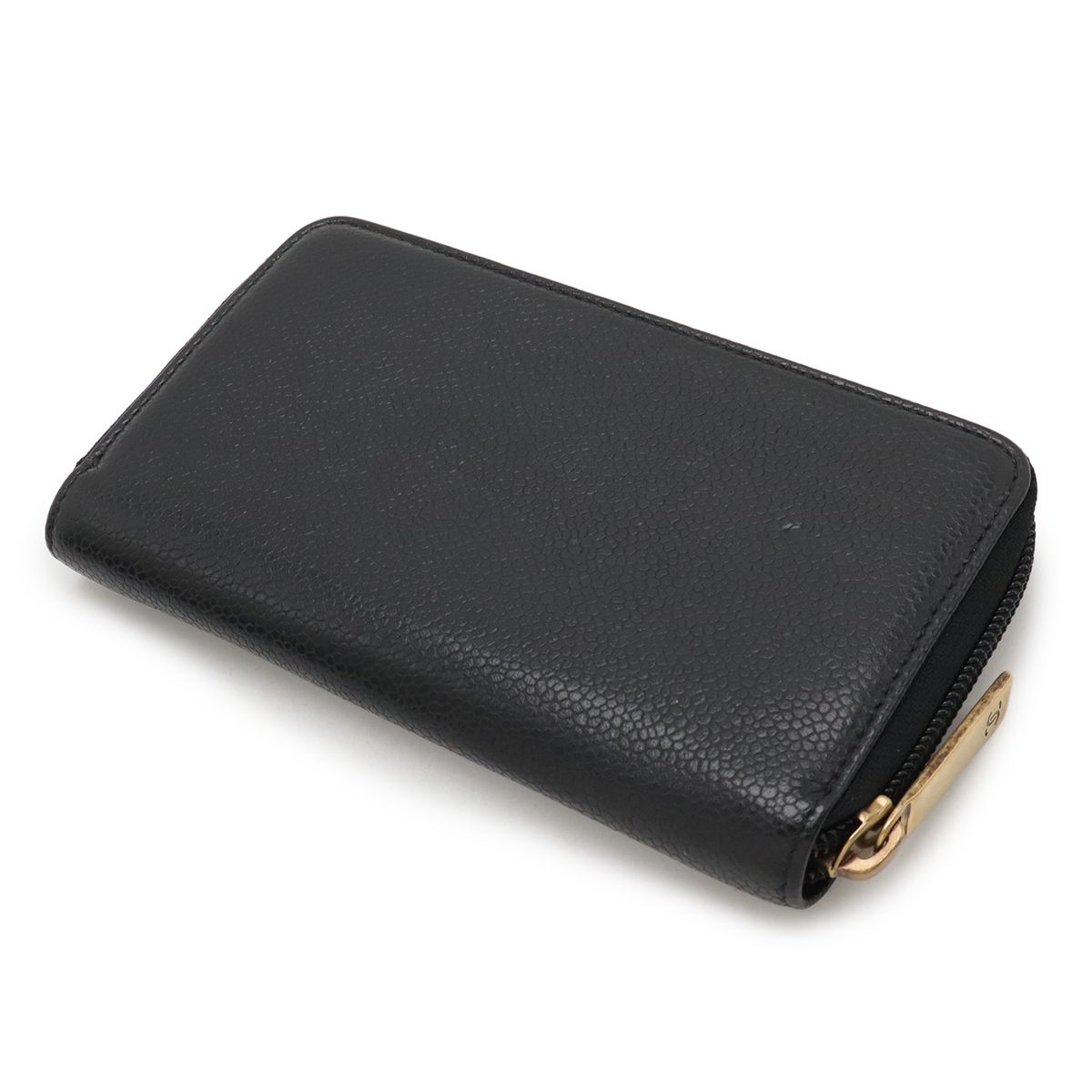 CHANEL シャネル ココマーク ラウンドファスナー 財布 キャビアスキン レザー ブラック 黒 ゴールド金具