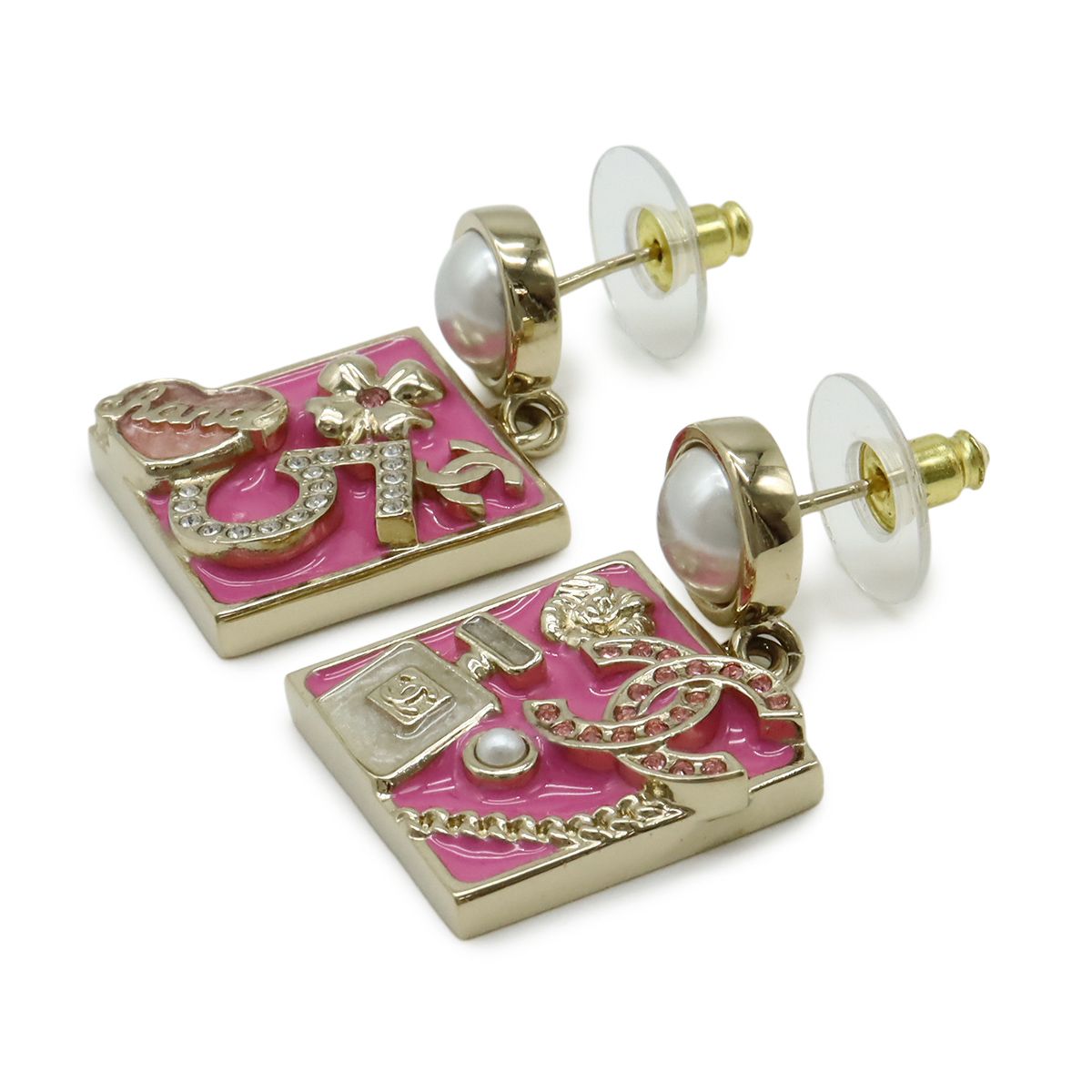 CHANEL シャネル No.5 クローバー ハート 香水 スイングピアス GP