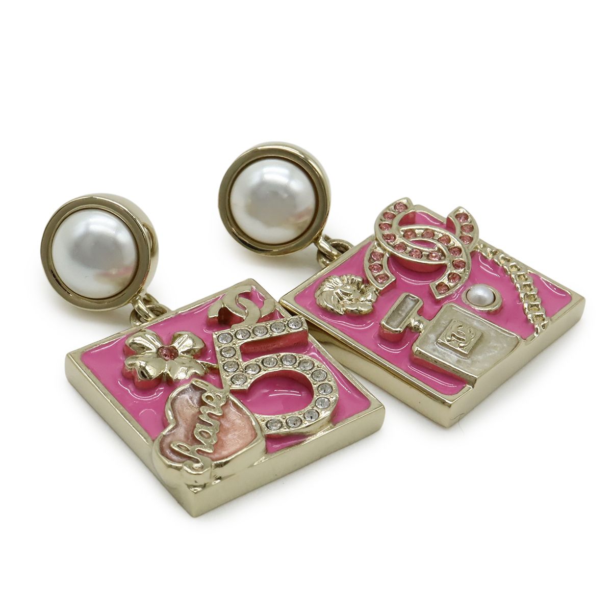 CHANEL シャネル No.5 クローバー ハート 香水 スイングピアス GP