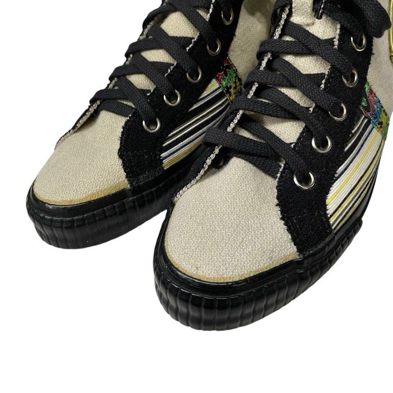  Yohji Yamamoto Pour Homme 95 AW 鹿鳴館パッチワークハイカットスニーカー シューズ 刺繍 鹿鳴館期 90 s Archive ♥ スニーカー 靴