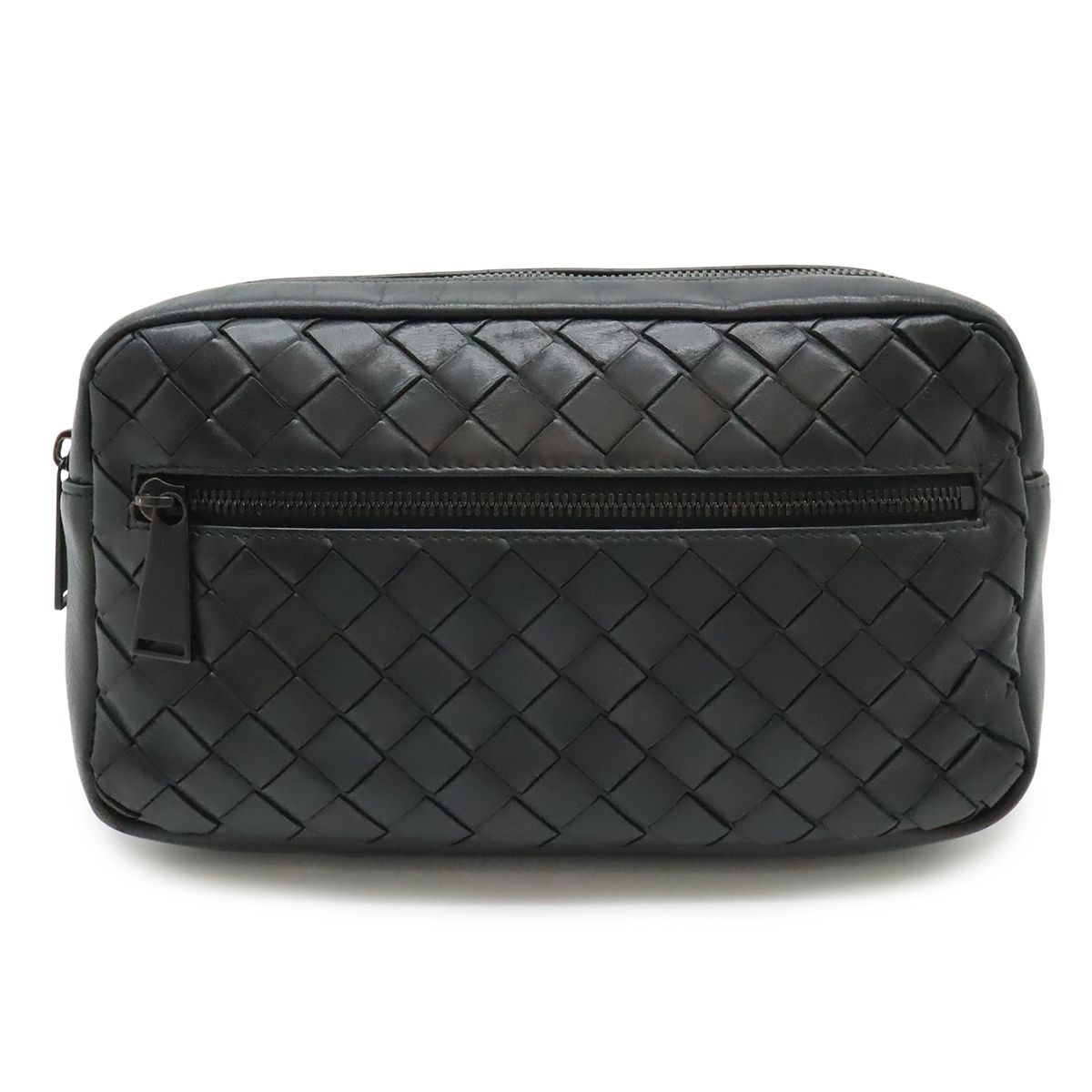 BOTTEGA VENETA ボッテガ ヴェネタ ボッテガベネタ イントレチャート ベルトバッグ ボディバッグ ウエストバッグ レザー ブラック 黒 601062