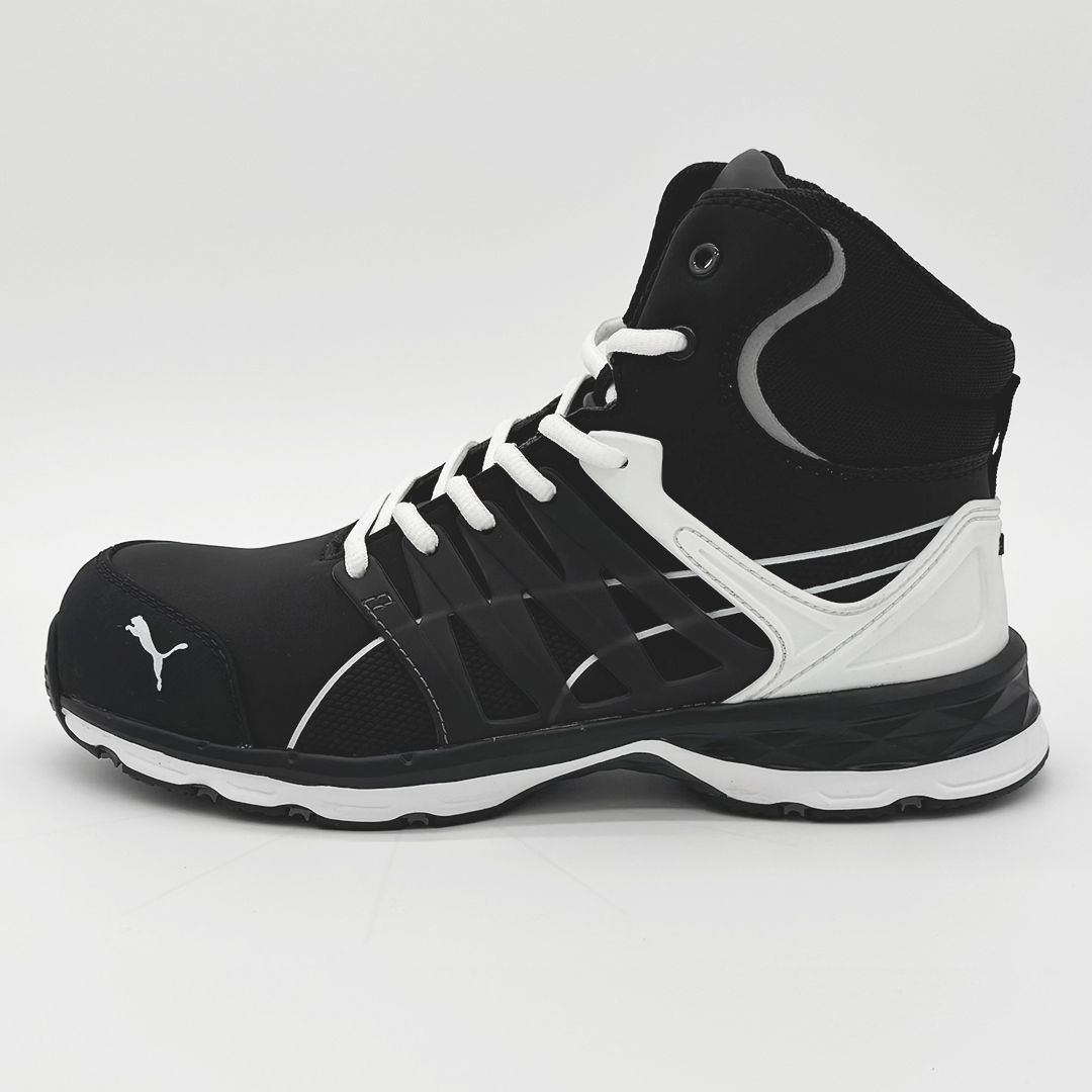 訳あり PUMA SAFETY ヴェロシティ2.0 ミッド ブラック＆ホワイト 63.342.0 安全靴|プロテクティブスニーカー|JSAA A種 プーマセーフティー m 125-633420