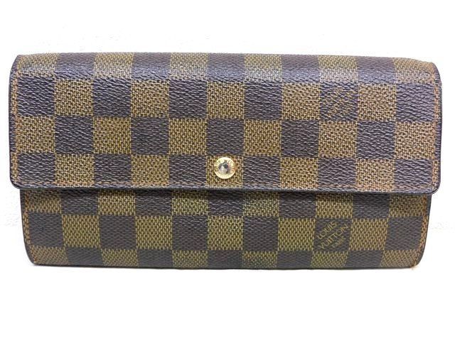 ヴィトン N 61734 CA 0099 中ファスナー 長財布 ポルトフォイユ サラ ダミエ LOUIS VUITTON カード 収納 レディース □7 L
