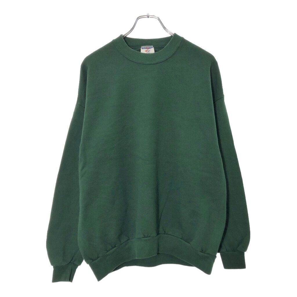 JERZEES ジャージーズ 新品 90S デッドストック USA製 サイズL 90年代 裏起毛 クルーネック スウェット グリーン メンズ【中古】5-0805T♪ 90年代 USA製 JERZEES ジャージーズ スウェット 無地 グリーン(メンズ