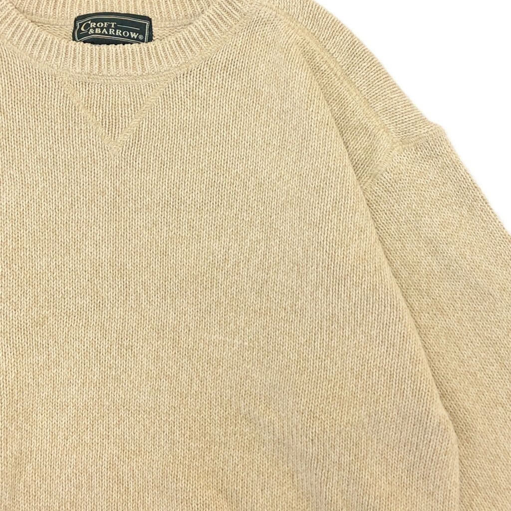 Croft＆barrow クラフトアンドバロー コットンニット セーター ベージュ(メンズ L)中古 古着 X0801 Croft＆barrow クラフトアンドバロー コットンニット セーター
