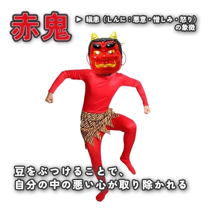 新品‼️定番⚡️大人気フルセット👹節分🩵青鬼コスチュームM 豆まき お