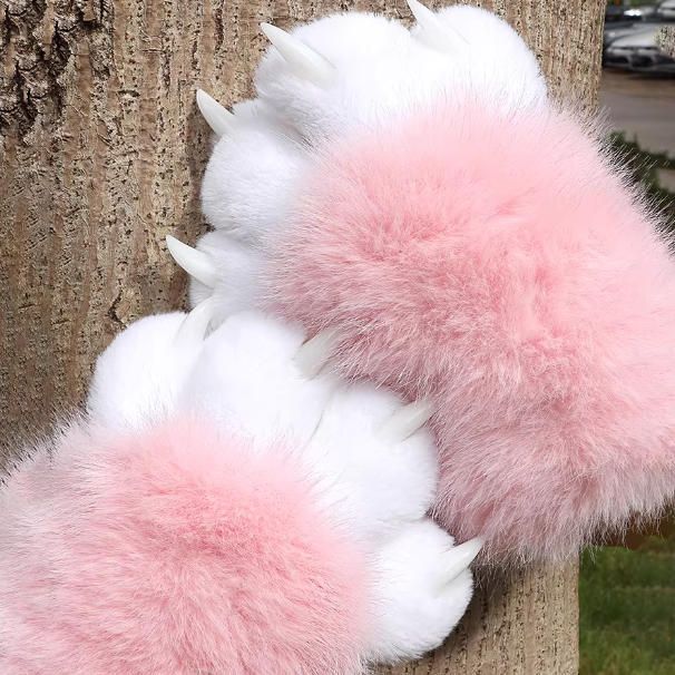 着ぐるみセット 手と足 ピンク フリーサイズ 爪付き ケモノ足 手袋