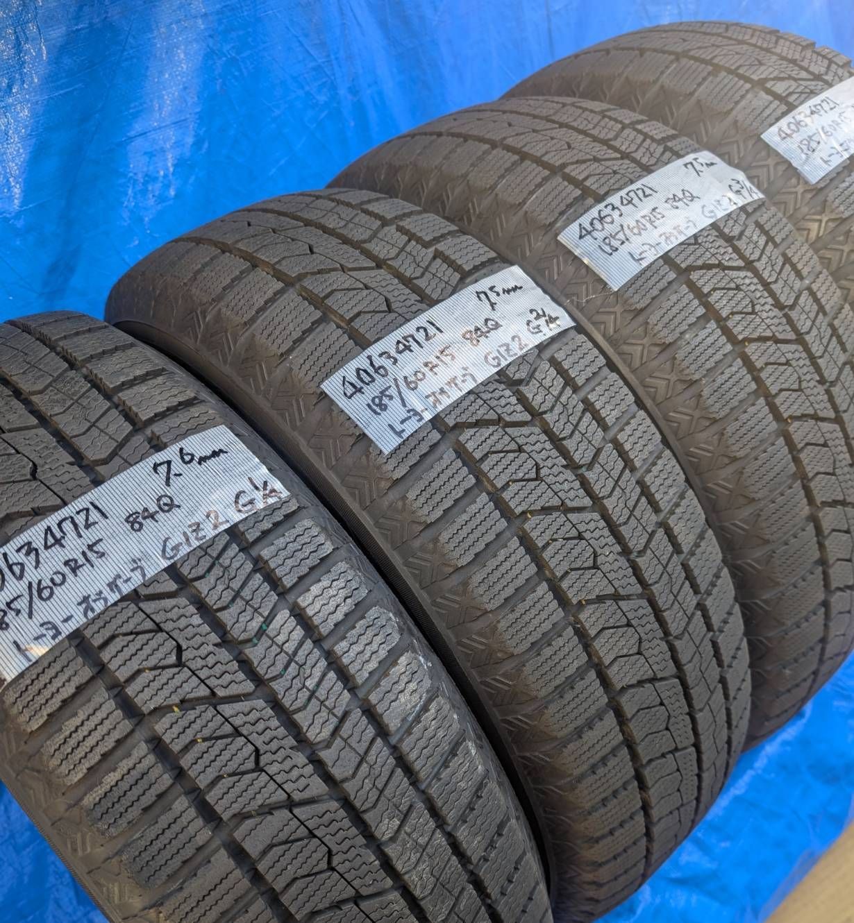 4063) 185/60R15 84Q トーヨースタッドレス OBSERVE GIZ2 2021年製 4本 