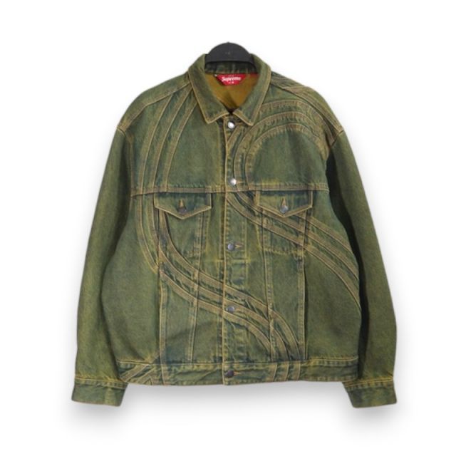SUPREME 24ss S Logo Denim Trucker Jacket Dirty Green サイズM