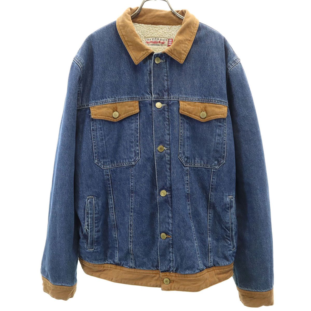 ZARA MAN ザラマン デニムジャケット XL 裏ボア メンズ 古着 - メルカリ