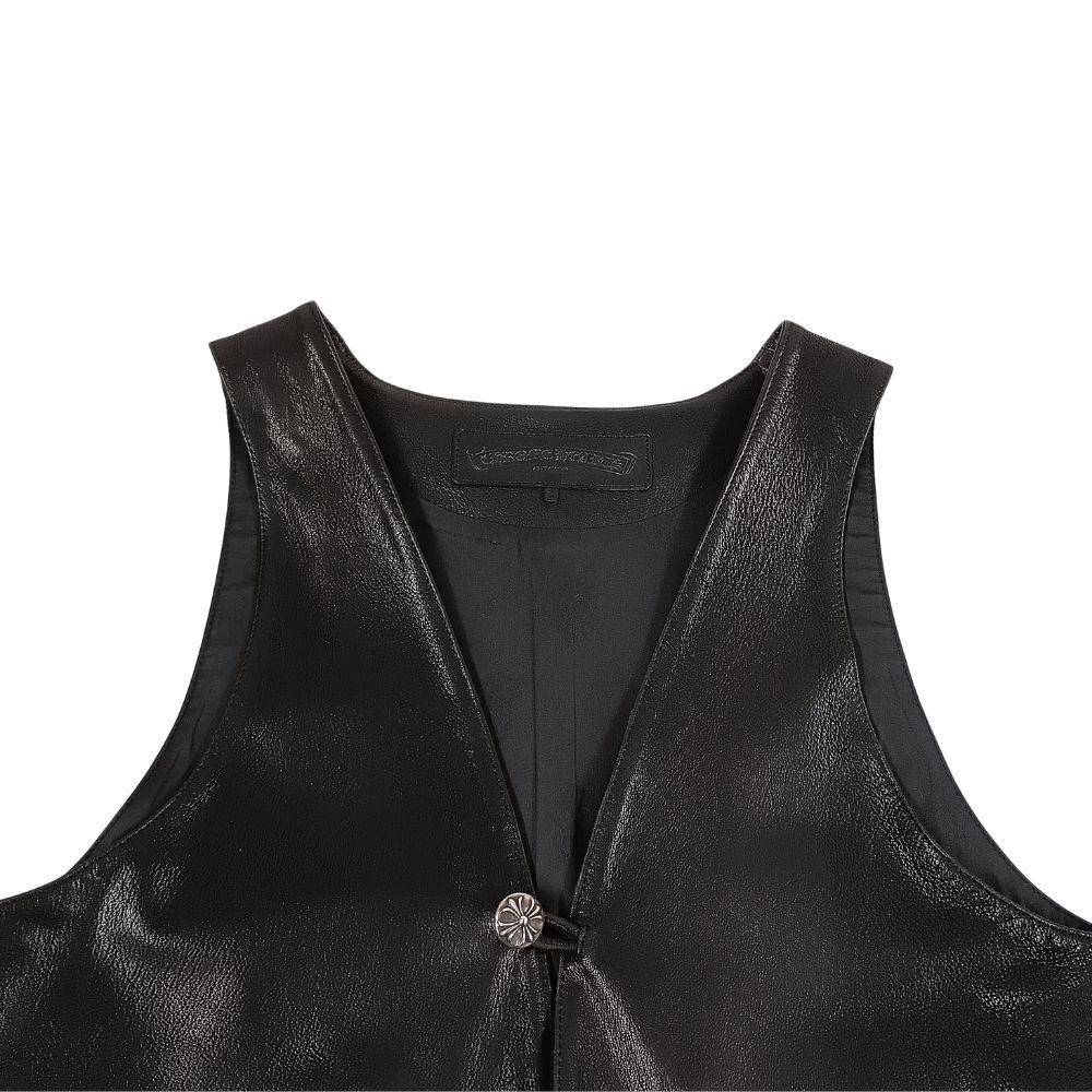 CHROME HEARTS クロムハーツ シルバー クロスボールボタン レザー