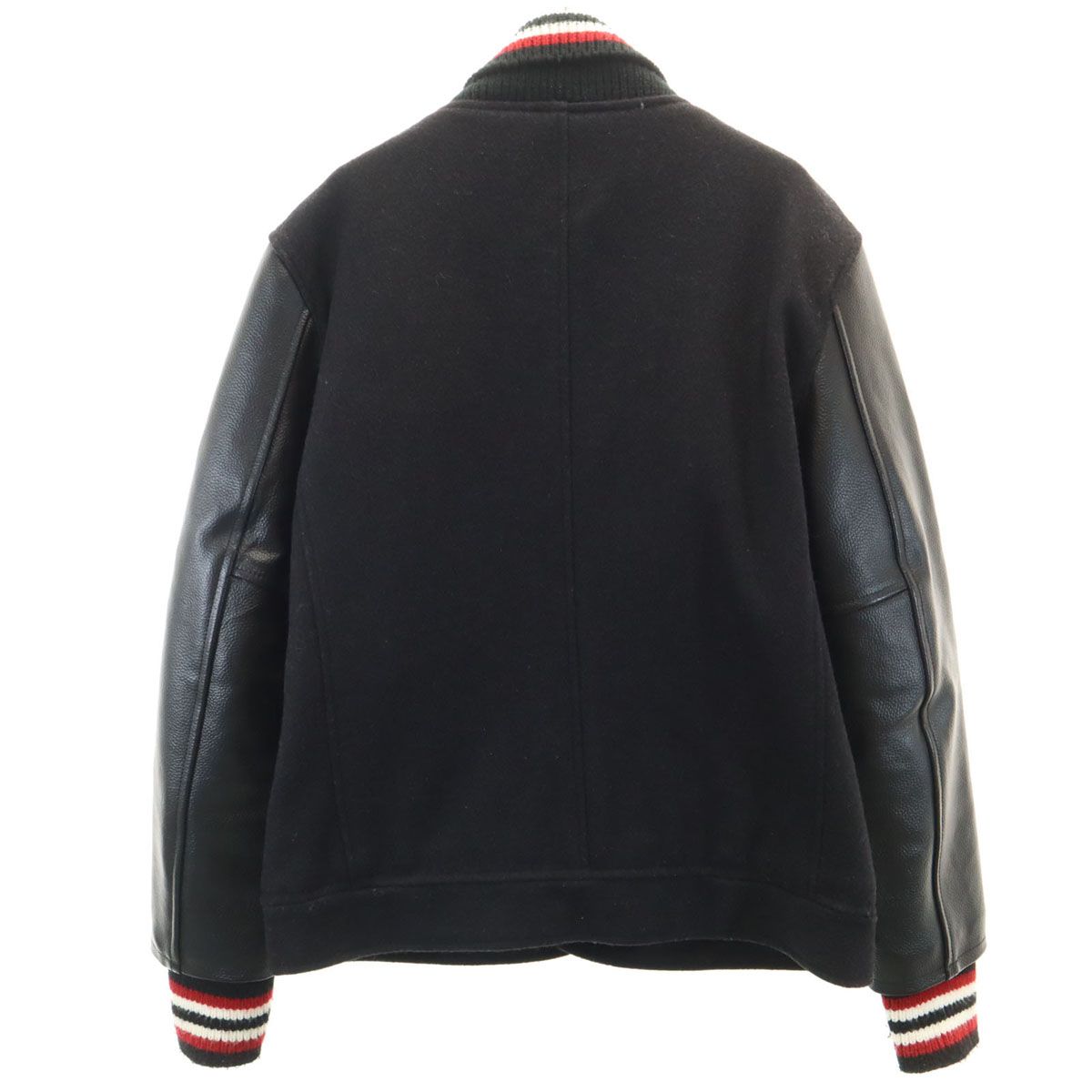 ★袖レザー Lサイズ★ ユナイテッドアローズ スタジャン 中綿 リブニット 黒 1200025F1209_l1_a001.jpg