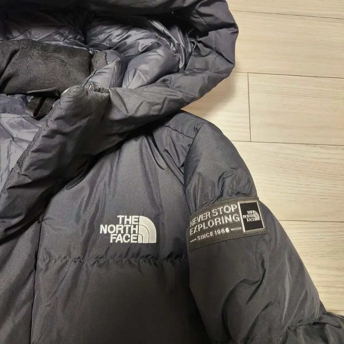 THE NORTH FACE フード ダウン ブラック (160) レディース 85サイズ 
