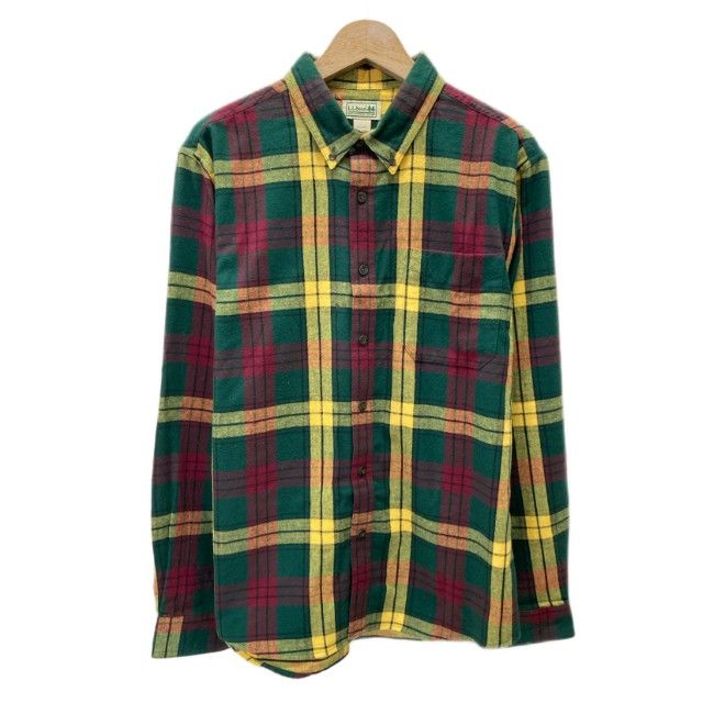 L.L.Bean　ネルシャツ　長袖　フランネル　チェックシャツ　シャツ　トップス　ボタンダウン　胸ポケット　アウトドア　古着