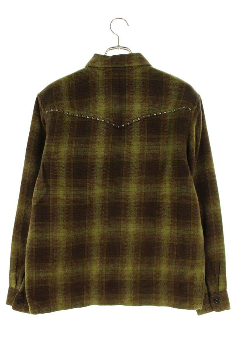 シュプリーム 25AW Studded Shadow Plaid Zip Up Shirt スタッズ