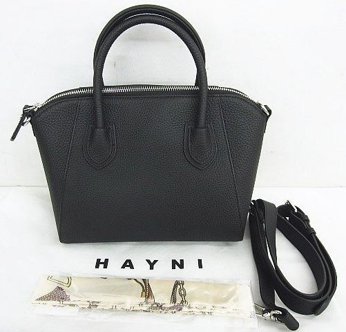 未使用同様 美品 HAYNI ヘイニ 2WAY ハンドバッグ ショルダーバッグ 黒 