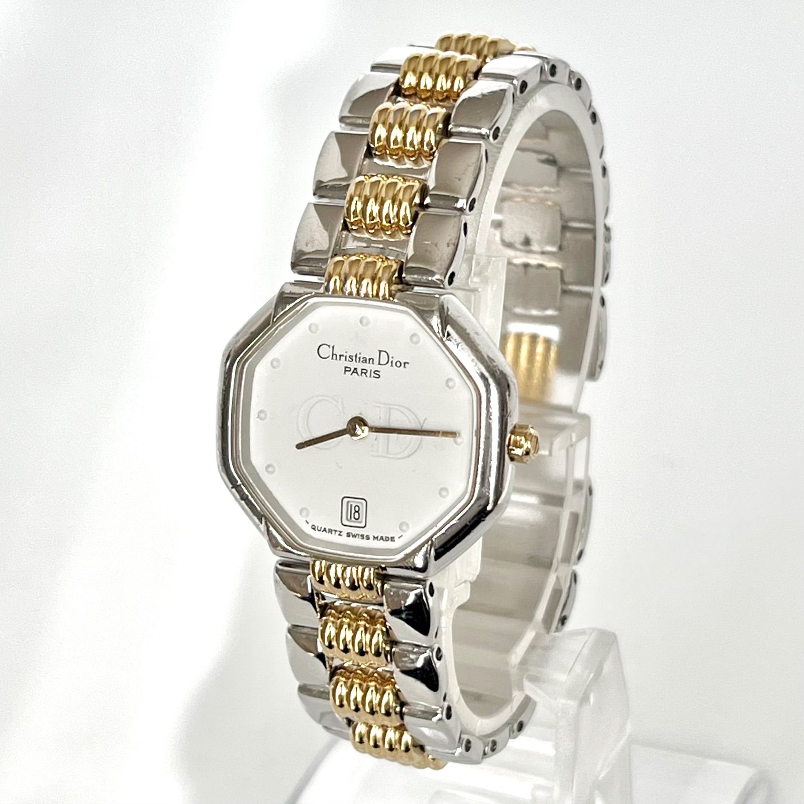 新品電池 稼働 Christian Dior ディオール 時計 シェル文字盤 新品電池 稼働 Christian Dior ディオール 時計 シェル文字盤
