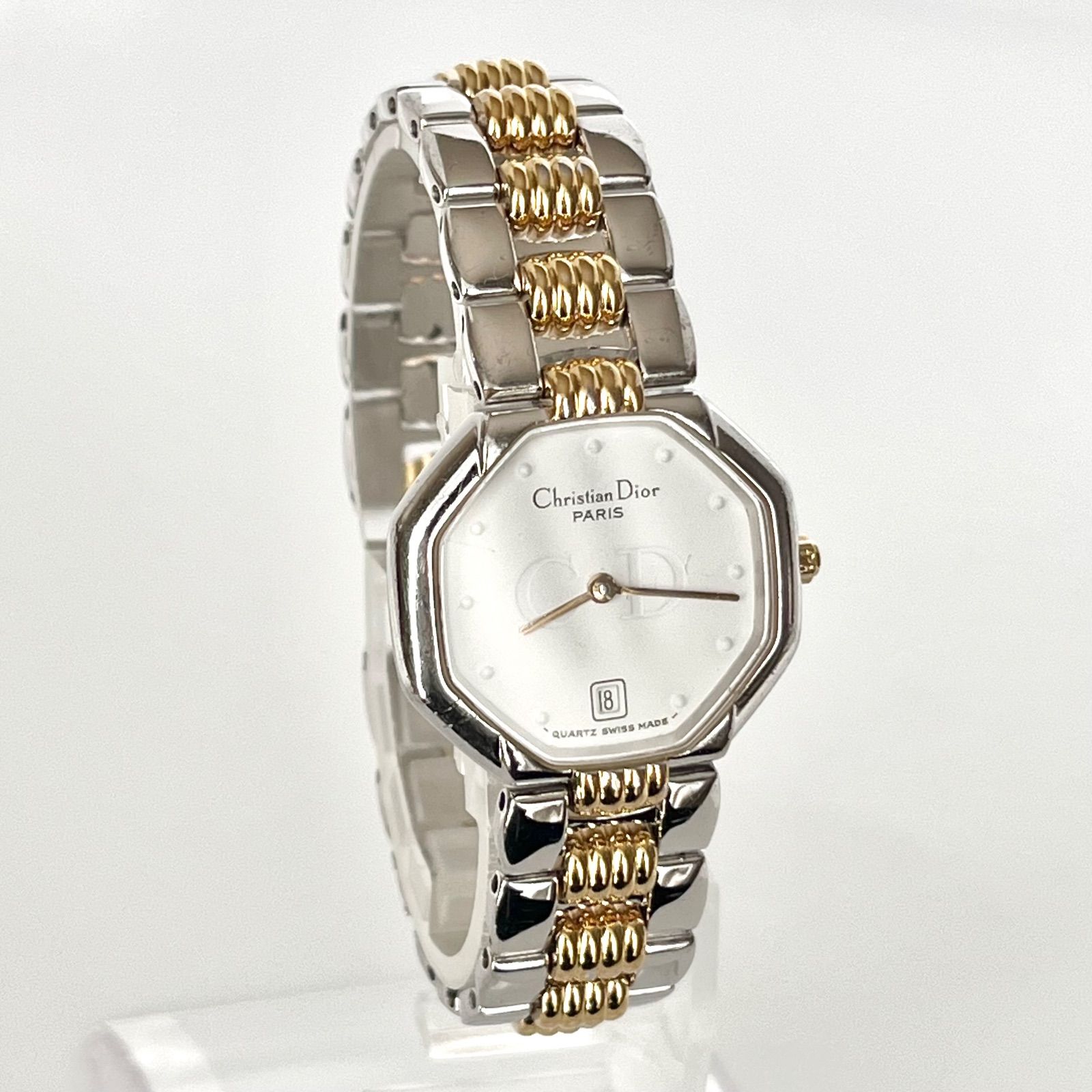 【美品】クリスチャンディオール ゴールド ラウンド レディース 腕時計 755 Christian Dior ディオール ラウンド シェル ウォッチ 腕時計