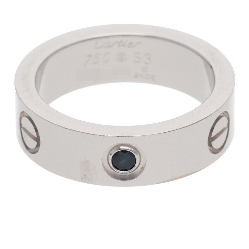 カルティエ LOVE RING|ラブリング K 18 WG 1 Pブラックサファイヤリング メンズ 53|13号