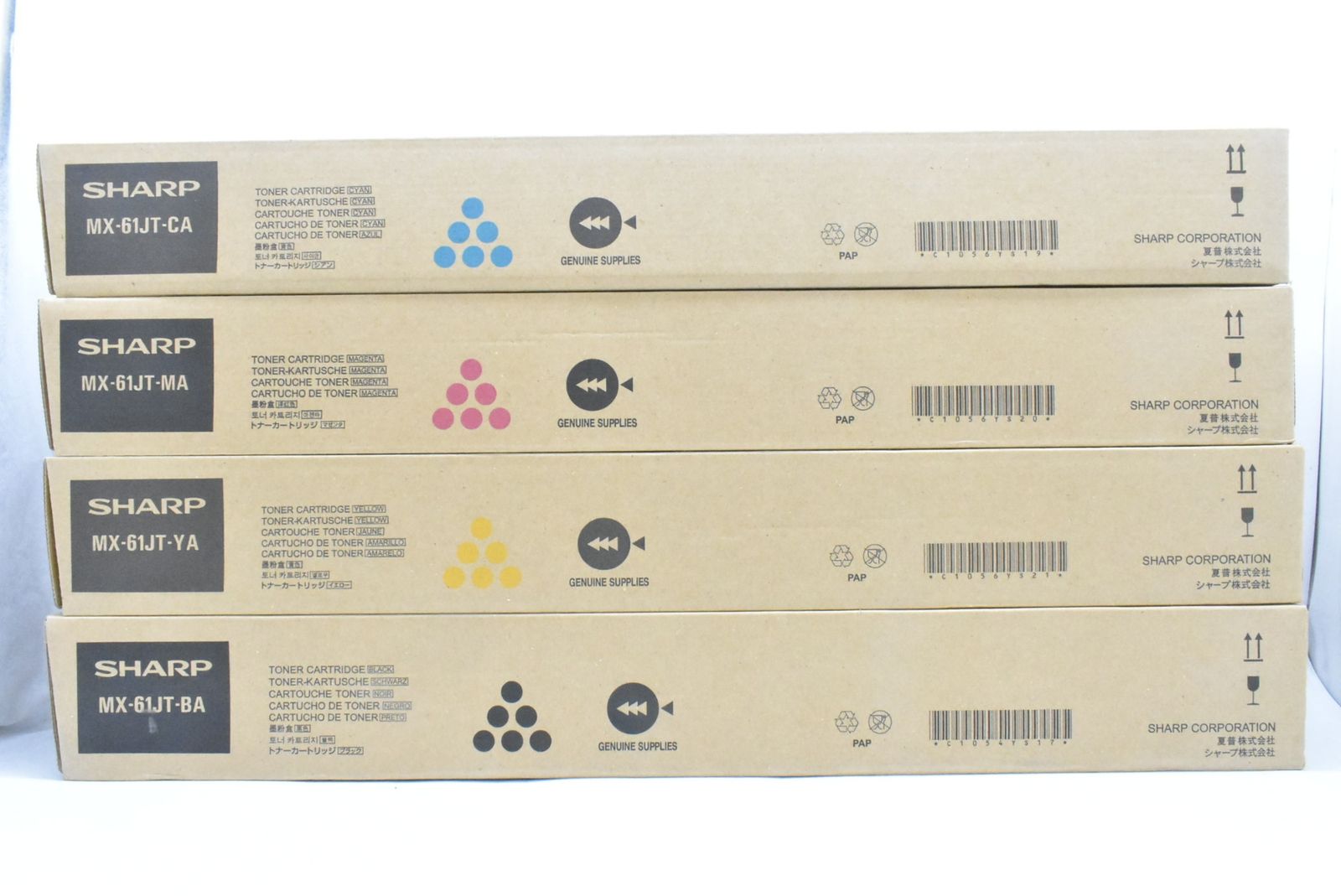 ♥ シャープ トナー MX-61 JT-BA|CA|MA|YA シアン マゼンタ イエロー ブラック -D-N 24-byebye