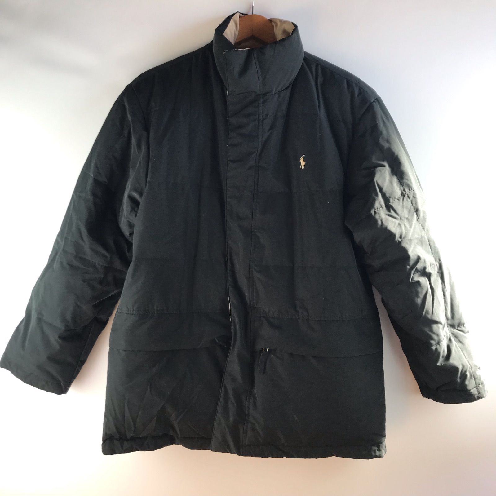 90 s POLO RALPH LAUREN リバーシブルダウンジャケット メンズ M ブラック