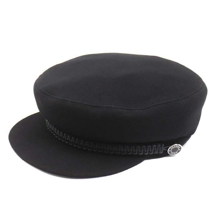 HERMES エルメス Deauville キャスケット　黒　57 HERMES エルメス ドーヴィル キャスケット ブラック 57 レディース