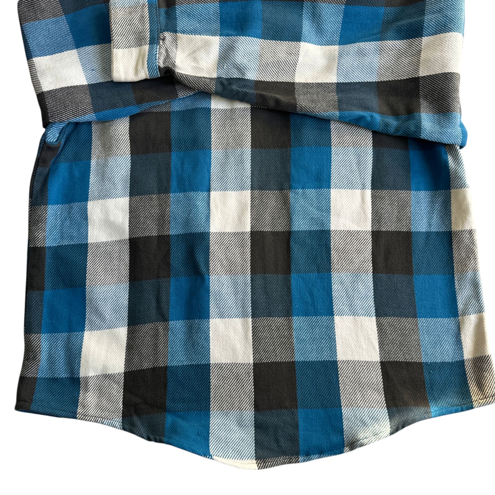 70s - 80s Mr.Leggs ヘビーネルシャツ 青 白 黒 ブロックチェック M