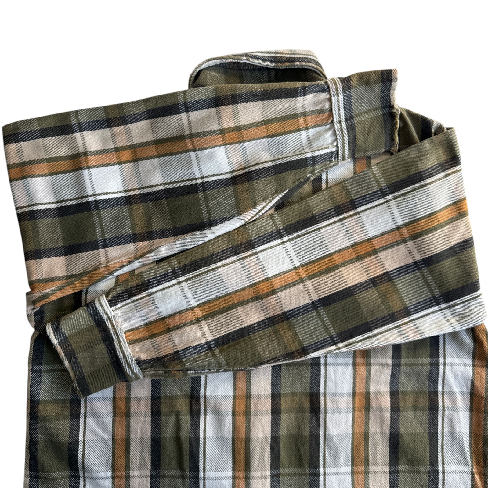 80s FROSTPROOF ヘビーネルシャツ オリーブ ベージュ 白 ブロック