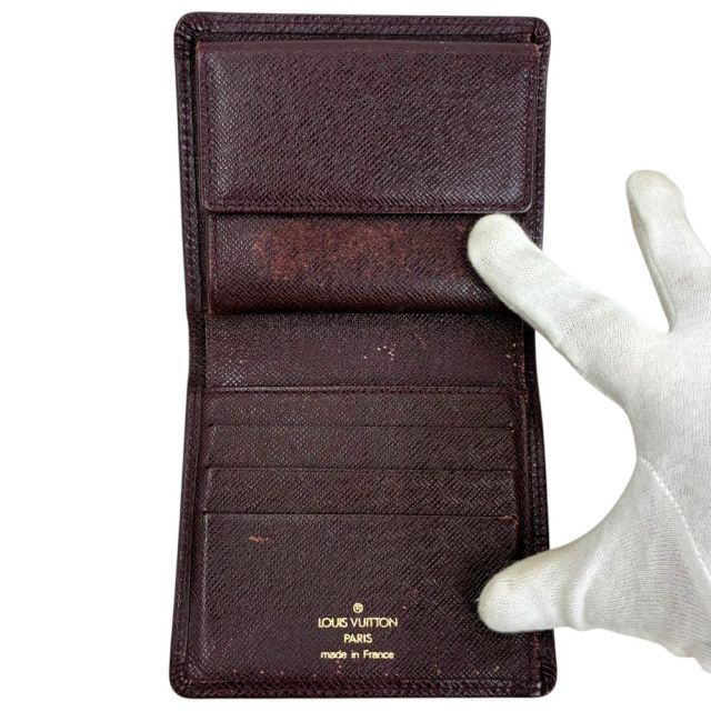 LOUIS VUITTON タイガ ポルトビエ3 カルトクレディ M30456 ワイン