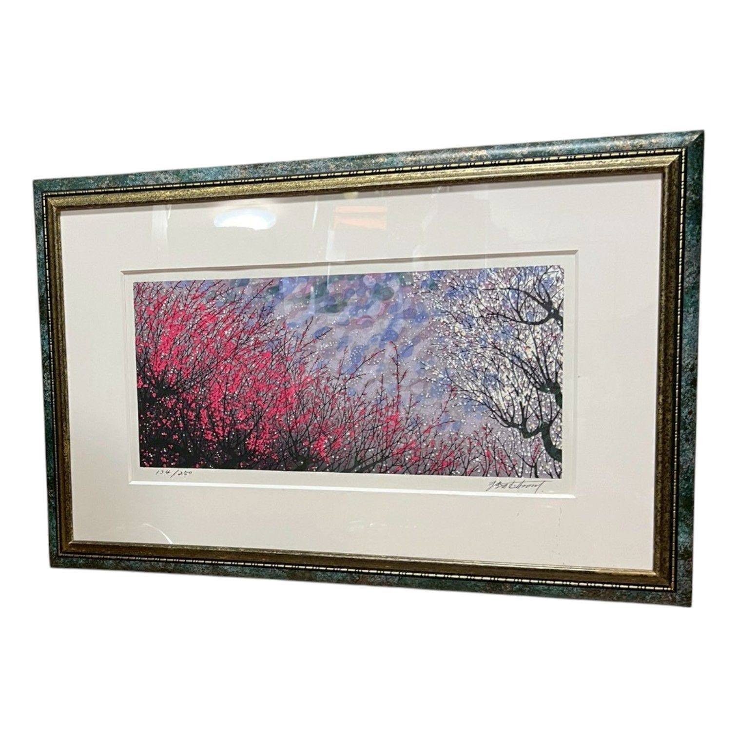 牧野宗則 春彩 木版画 134/250 越前手鹿鳥の子紙 1996年 絵画 アート