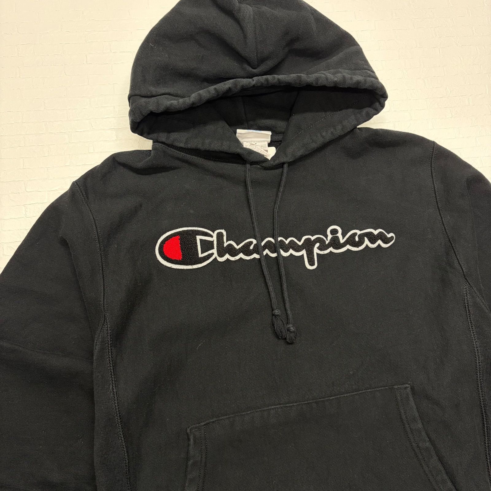 Champion リバースウィーブ パーカー 黒 XL相当 青タグ 復刻 