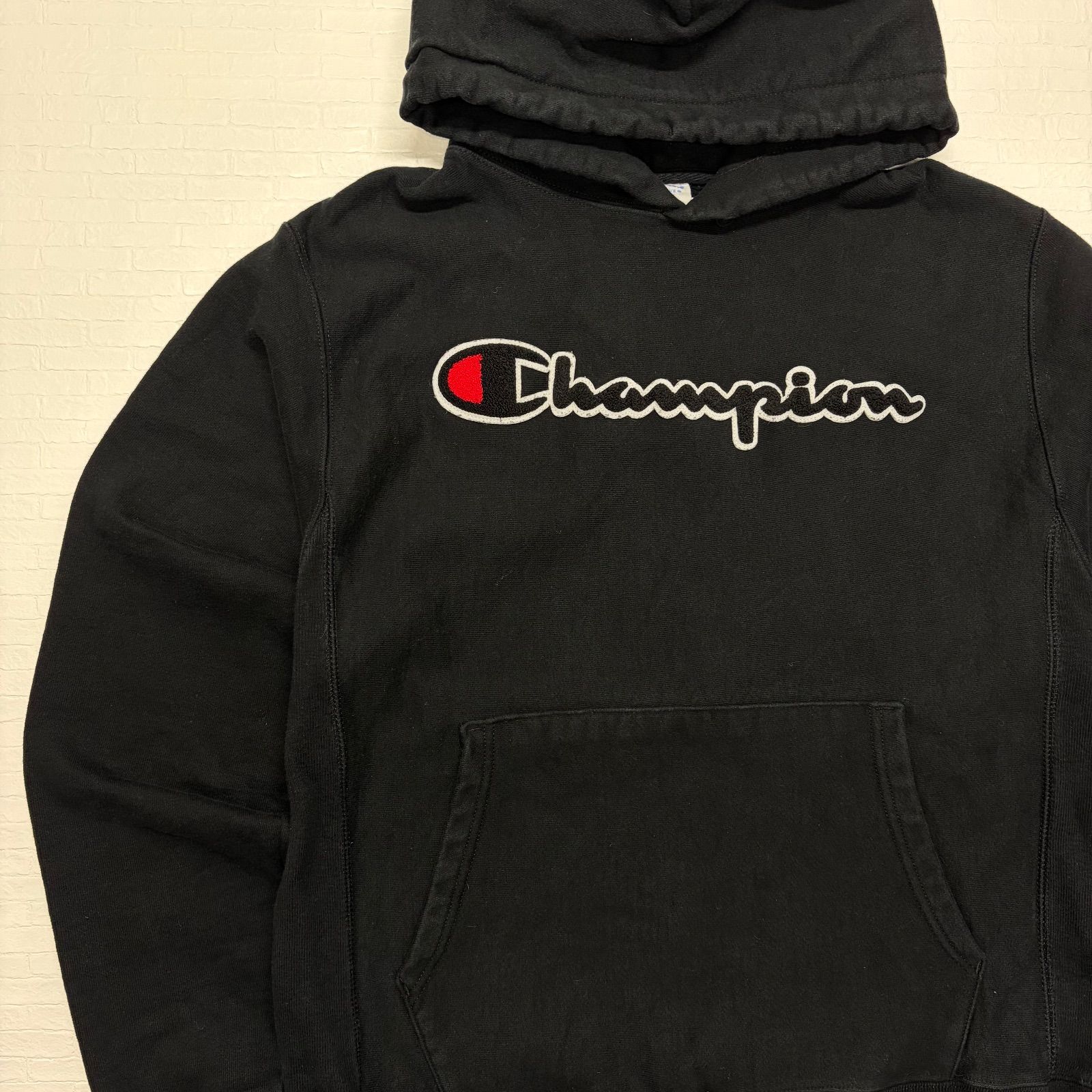 Champion リバースウィーブ パーカー 黒 XL相当 青タグ 復刻 